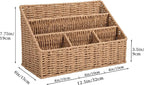 DINGTAI Rattan Desk Organizer, Tabletop Mail Holder, 5 Slot Mail Organizer - Image 3