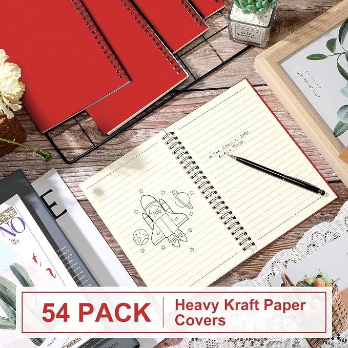 Yahenda 54 Pcs Spiral Notebook Bulk A5 Journal Lined 8.3'' x 5.5'' Writing - Image 3