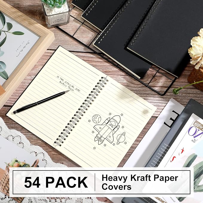 Yahenda 54 Pcs Spiral Notebook Bulk A5 Journal Lined 8.3'' x 5.5'' Writing - Image 2