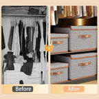 Tuza 2 Pack Storage Bins with Lids, Collapsible Closet Organizer Container - Image 5
