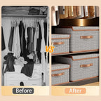 Tuza 2 Pack Storage Bins with Lids, Collapsible Closet Organizer Container - Image 4