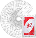 Gersoniel 50 Pieces Vertical 2 Card Heavy Duty Badge Holder Hard Plastic Clear by Gersoniel