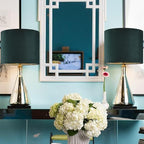 GO&SO Green Velvet Medium Lamp Shades Drum Lamp Shades 13" Top x 13" Bottom x - Image 9