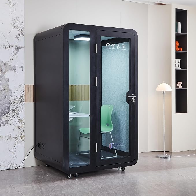GEARONIC Solo Office Sound Booth Pod Audio Privacy, Mobile Roller - Image 3