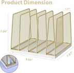 LEKETREE Gold Desk File Organizer, 5-Section Upright File Sorter, Vertical File - Image 6