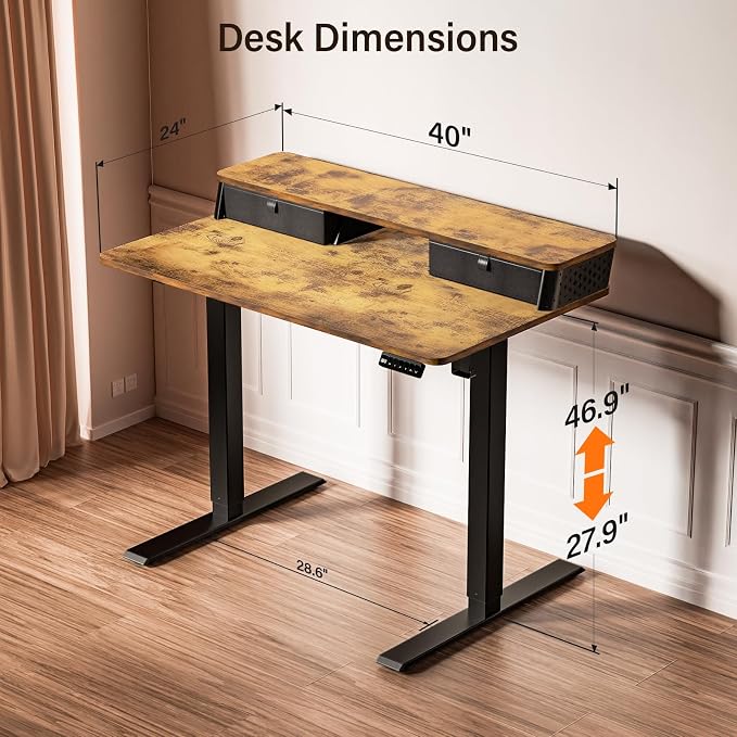 Kingant 40 x 24 Inch Electric Standing Desk - Image 3