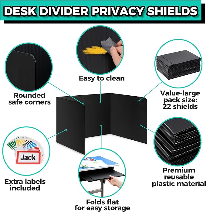 22-Pack Desk Dividers for Students - Image 3