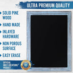 HBCY Creations 18" x 24" Rustic Blue Solid Wood Frame Wall Chalkboard, Magnetic - Image 4