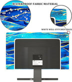 Baocicco Royal Blue Marble Waterproof TV Cover 80 Inch Creative Design Monitor - Image 3