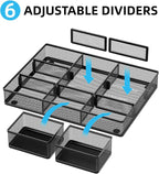 Marbrasse 3 Packs Desk Drawer Organizers, Metal Mesh Dividers Desk Drawer - Image 2