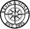 Custom Anchor Compass Metal Sign, Personalized Coordinates Sign, Custom by HYTSIGN