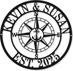 Custom Anchor Compass Metal Sign, Personalized Coordinates Sign, Custom by HYTSIGN