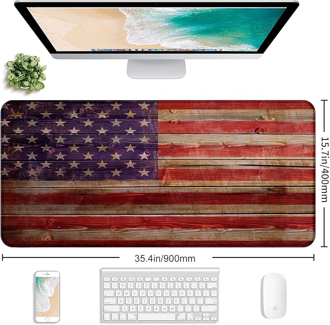 Tree Texture American Flag Computer Mouse Pad, Suitable - Image 2