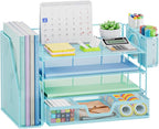 Marbrasse Desk Organizer and Accessories，4-Tier Paper Letter Tray Organizer by Marbrasse