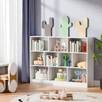 Cozy Castle White Bookshelf, 3-Tier Open Shelf Bookcase, 10 Cube Storage - Image 6