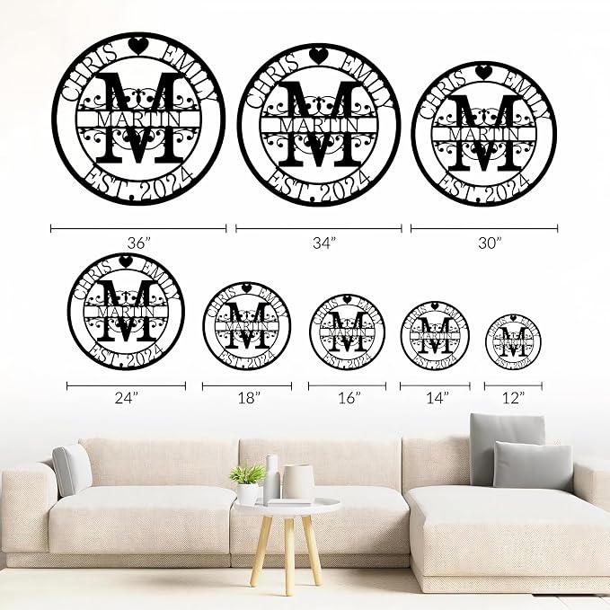 Personalized Metal Name Signs, Split Letter Monogram Wall Decor, Custom Last - Image 5
