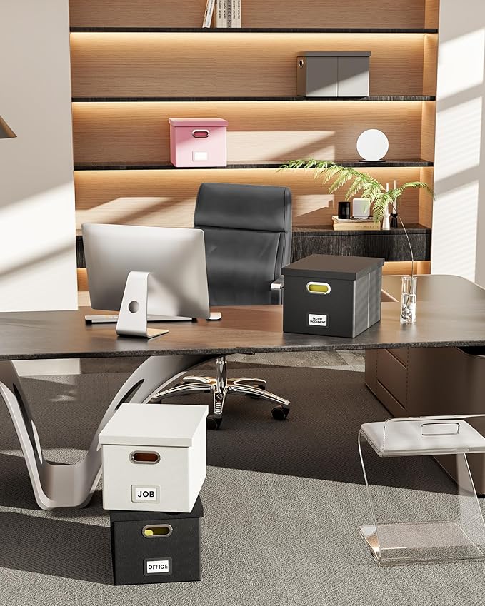 2 Pack File Storage Organizer, Portable File Box - Image 6