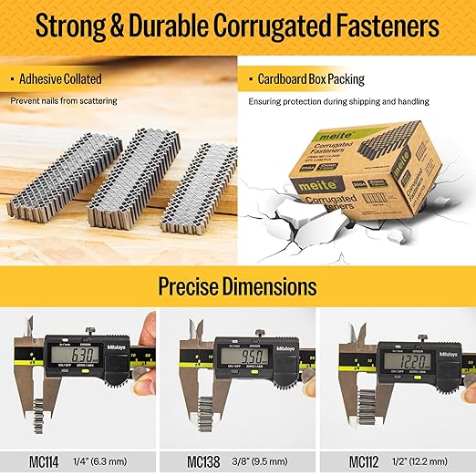 meite Corrugated Fasteners MC138 25 Gauge 1-Inch Crown 3/8-Inch Length - Image 5