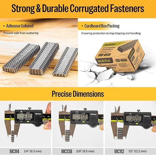 meite Corrugated Fasteners MC114 25 Gauge 1-Inch Crown 1/4-Inch Length - Image 5