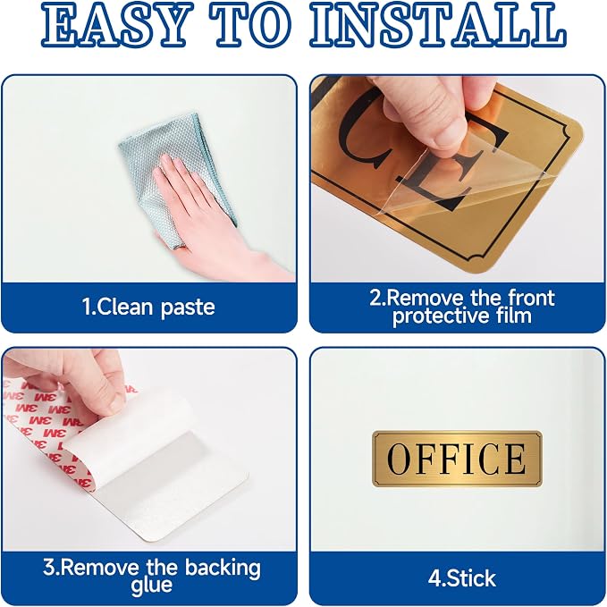 The Office Sign for Home and Business Door，Self-Adhesive Waterproof and - Image 4