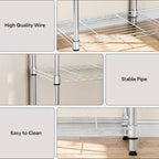 M MZG 5 Tiers Shelf Metal Storage Shelves Wire Rack Closet Organizers - Image 4