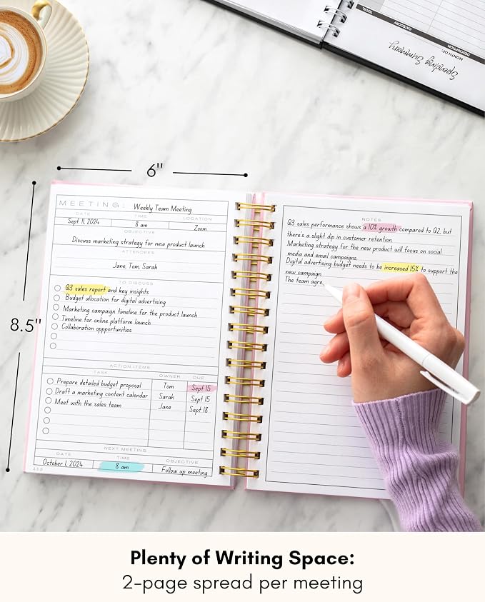 Lamare Meeting Notebook for Work Organization – Perfect Work Notebook for Note - Image 2