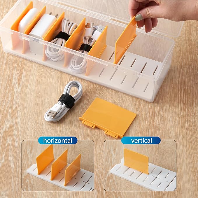Fzooua 2 Pack Cable Organizer Storage Box - Image 3