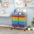 LDAILY 12 Drawer Rolling Storage Cart, Craft Cart Organizer on Wheels w/Metal - Image 9