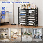 Simple Trending Rolling File Storage Cart, 15-Tier Metal Desk File Organizer - Image 4