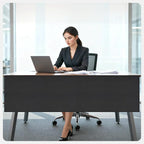 EcoBrisa Under Desk Privacy Panel Self-Adhesive Modesty Panel Stand Up Desk - Image 6