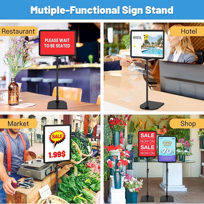 4Pack Sign Stand for Display 8.5 x 11, Adjustable Poster Stand for Table Top & - Image 7