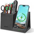 TopMade Wireless Charger with Pen Pencil Holder, Leather Mltifunctional Desk by TopmadeProduct-Ordernow