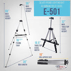 U.S. Art Supply 66" Silver Metal Tripod Easel Display - Image 2