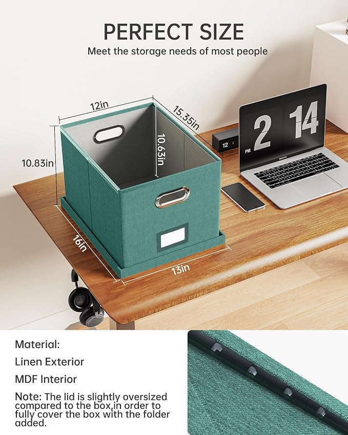 Oterri File Organizer with Lid, File Box, File Cabinet - Image 3