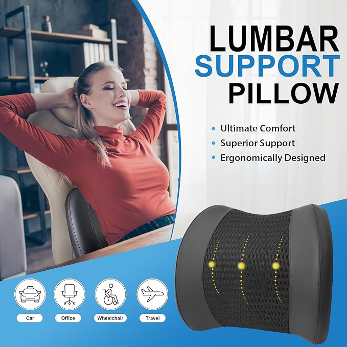 Lofty Aim Memory Foam Lumbar Support Cushion Relieves Lower Back Pain Car Seat - Image 2