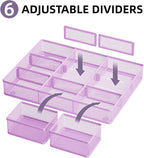 Marbrasse 3 Packs Desk Drawer Organizers, Metal Mesh Dividers - Image 2