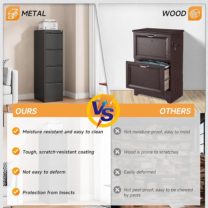Bestoo 4-Drawer File Cabinet - Image 5