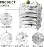 6 Tier Desk Organizer, Heavy-Duty Thick Metal Letter Tray Organizer, Large - Image 3