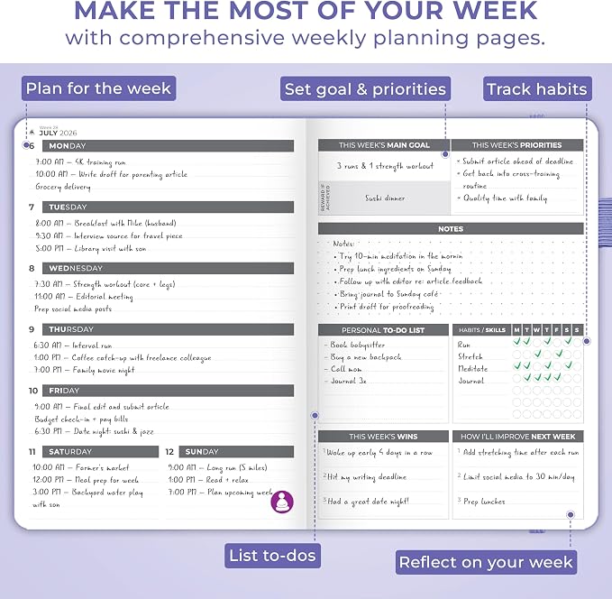 Clever Fox Dated Planner 2026-2027 – Weekly Life Planner Notebook - Image 6