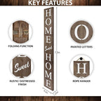 Home Sweet Home Sign for Front Door, Wood Rustic Front Porch Décor, Farmhouse - Image 5