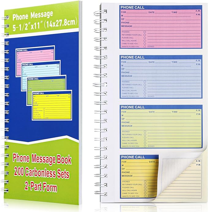 Sinmoe 1 Pcs Spiral Bound Phone Message Book by Sinmoe