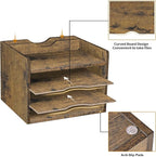 Snughome Vintage Wood File Organizer Desktop, 13.7‘’ Document Letter Mail Tray - Image 7