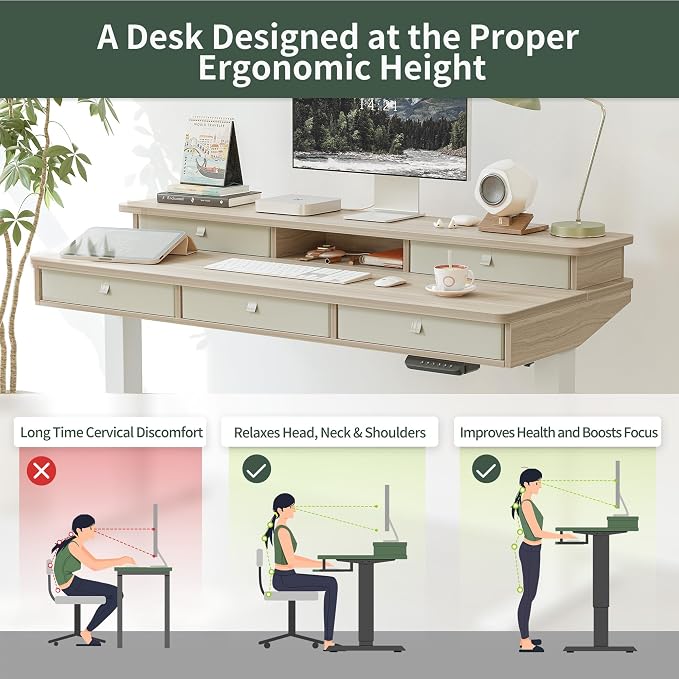 FEZIBO Height Adjustable Electric Standing Desk - Image 4