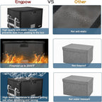 ENGPOW File Box with Lock, Fireproof Document Box with Pockets, Collapsible - Image 6