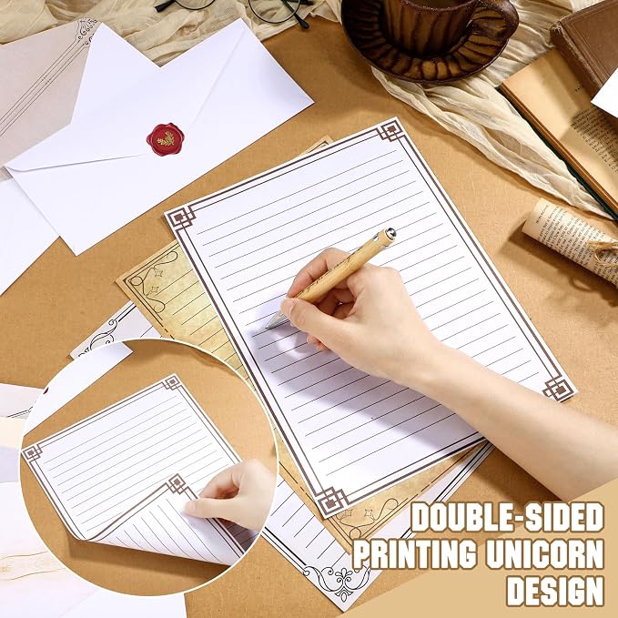 TaoBary 160 Pcs Stationery Paper Set 50 Double Sided Stationery Papers - Image 2