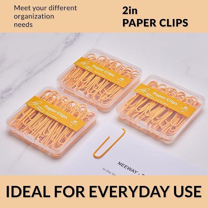 NEEWAY Colorful Large Paper Clips, 2 Inch Jumbo Paper Clips, 3 Pack of 50 - Image 6