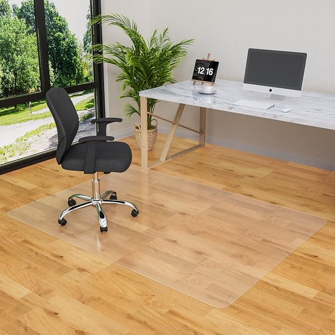 HOMEK Large Office Chair Mat for Hardwood Floor- 46" x 72" Clear Computer Desk - Image 8
