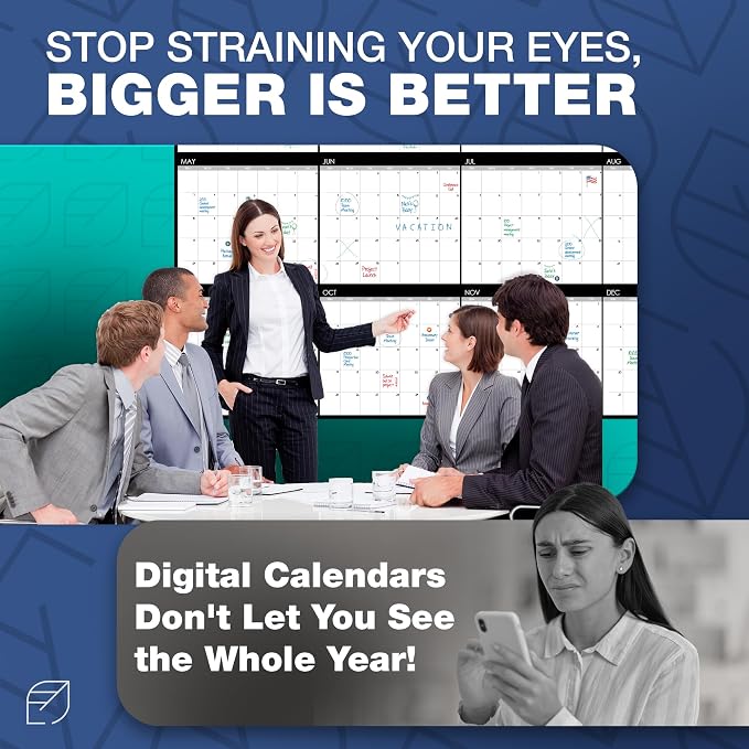 Large Dry Erase Calendar for Wall, Reusable - Image 7