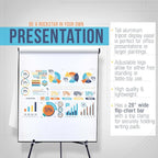 U.S. Art Supply 70" High Boardroom XL Black Aluminum Flip Chart Easel & - Image 4