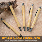 lyforx 100pcs Bamboo Pens Bulk Wooden Bamboo Pens Engraving Wooden Ballpoint - Image 2